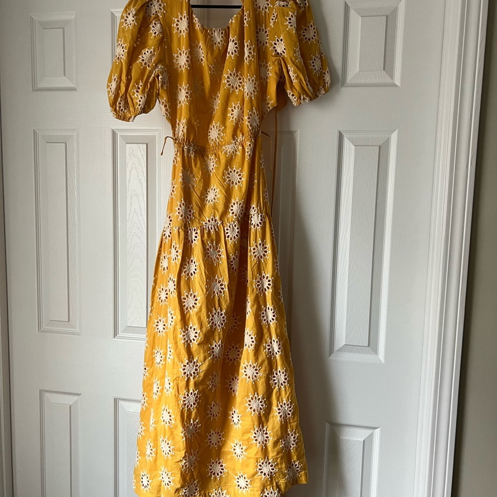 NWT Anthropologie En Saison Puff-Sleeve Tiered Embroidered Dress - Picture 7 of 9